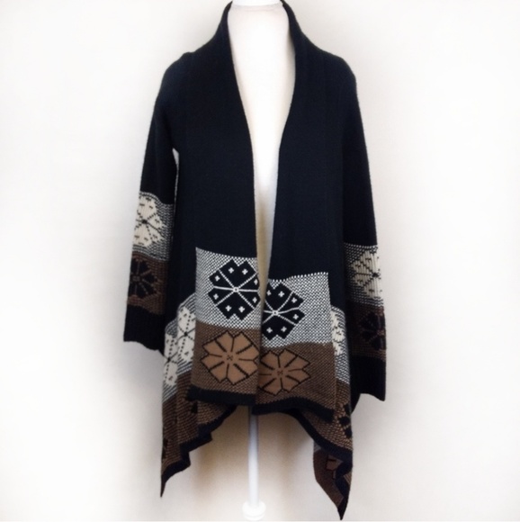 West 36th Open Front Cardigan Sweater Aztec S/M - Picture 2 of 4